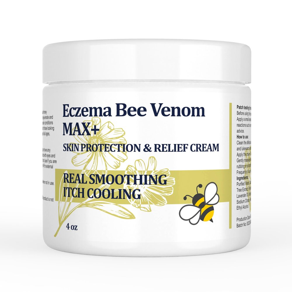 DUBOONAIO High Strength Bee Venom Cream, Dyshidrotic Eczema Ointment, Heat Rash, Itching, Eczema, Psoriasis, Leg, Stomach, Foot, Hand, Irritated Skin, All Age Care