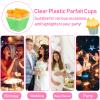 100 Pack 3.5 oz Plastic Dessert Cups with Spoons,Clear Square Mini Dessert Cups,Small Tumbler Appetizer Cups Parfait Cups for Desserts,Mousse,Puddings,Party Supplies view 4