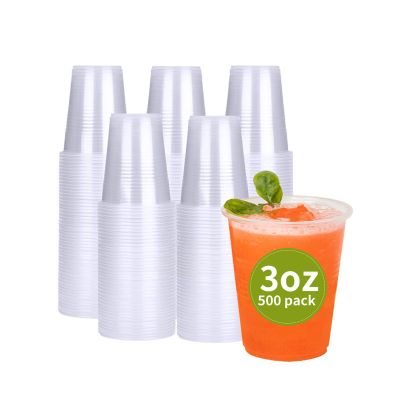 500 Pack 3 oz Plastic Cups, Bathroom Cups Disposable 3 oz, 3 Ounce Small Water CupsClear Mouthwash Cup for Tasting, Drinking and Party