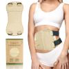 Langsprit Organic Cotton Castor Oil Pack Wrap - Reusable Castor Oil Pads Pack Compress for Liver & Stomach Detox - Beige view 1