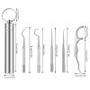 Baoton 5Pcs Toothpicks Rough Handle Tooth Picker Stainless Steel Dental Floss Picks Pocket Set Reusable Flossers for Adults Portable Teeth Cleaning Travel Oral Care Plaque Remover, Silvery view 2