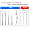 Baoton 5Pcs Toothpicks Rough Handle Tooth Picker Stainless Steel Dental Floss Picks Pocket Set Reusable Flossers for Adults Portable Teeth Cleaning Travel Oral Care Plaque Remover, Silvery view 3