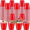 cssopenss 120 pcs Red shot cups Christmas Plastic Shot Glasses 2 oz red shot glasses disposable for drinking Tastings served Snacks Jello Tastings and Samples view 1
