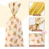 Docvania Bear Cellophane Treat Bags Plastic Gift Bag 100 pcs 5 X 11 Bear Cookie Bags with Ties Goodie Candy Bag Suitable for Mother's Day, Valentine's Day, and Holiday Parties view 4