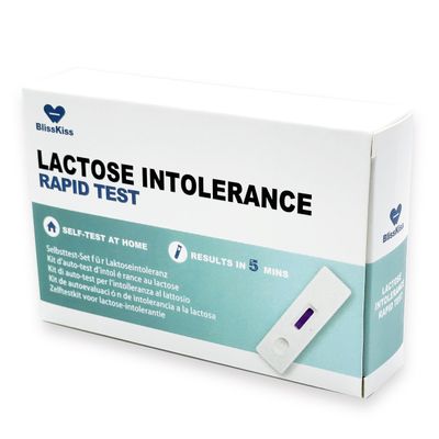 BlissKiss Lactose Intolerance Test Kit - Quick, Accurate Home Self-Test Kit for Infants & Adults, Includes Multi-Language Instructions, 5-Min Results, Easy 4-Step Process