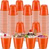 cssopenss 120 pcs Orange Plastic Shot Glasses 2 oz orange shot cups Thanksgiving shot glasses disposable for drinking Tastings served Snacks Jello Tastings and Samples view 1