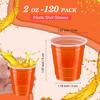 cssopenss 120 pcs Orange Plastic Shot Glasses 2 oz orange shot cups Thanksgiving shot glasses disposable for drinking Tastings served Snacks Jello Tastings and Samples view 2