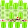 cssopenss 120 pcs Fluorescent Green Plastic Shot Glasses 2 oz green shot cups st. patrick's day shot glasses disposable for drinking Tastings served Snacks Jello Tastings and Samples view 1