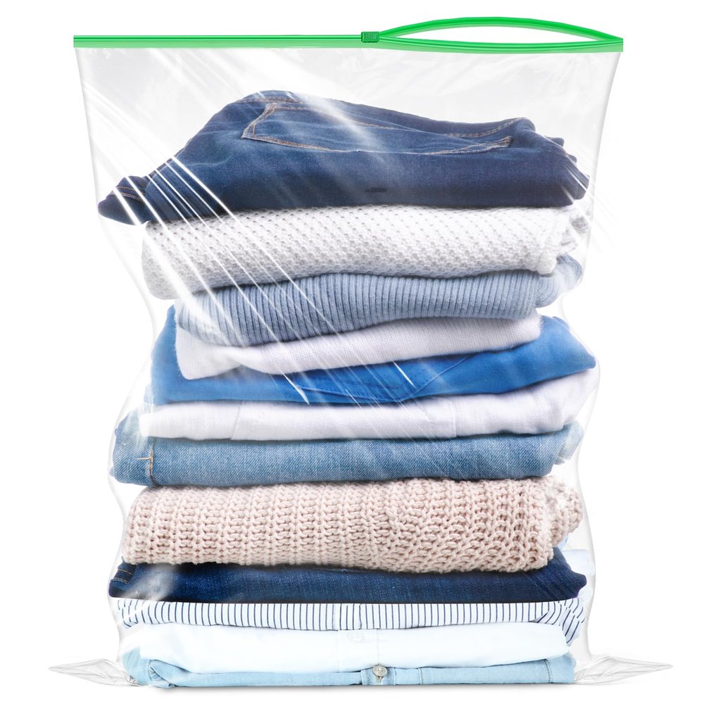 5 Gallon Slider Storage Bags, Pack of 12, 18 x 24 Inch Large Clear Plastic Bags, Resealable Jumbo Slider Closure Bags for Home Organization, Travel Essentials, Kitchen Use, Seasonal Clothes, 2 Mil