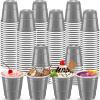cssopenss 120 pcs Grey Plastic Shot Glasses 2 oz grey shot cups grey shot glasses disposable for drinking Tastings served Snacks Jello Tastings and Samples view 1
