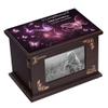 ZISAMURE Cremation Memorial Urns for Human Ashes Adult Male Female Custom Personalized Wooden Urns Box and Casket for Ashes Men Women Large Burial Funeral Urns with Photo Frame (Purple Butterfly) view 1