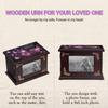 ZISAMURE Cremation Memorial Urns for Human Ashes Adult Male Female Custom Personalized Wooden Urns Box and Casket for Ashes Men Women Large Burial Funeral Urns with Photo Frame (Purple Butterfly) view 4