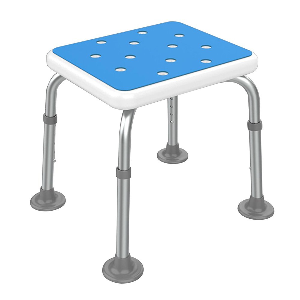 YOODODO Shower Stool, with Leakage Holes Height Adjustable Stabilize Bathroom Bench for Elderly Pregnant Women Non Slip Shower Chair Shower Chair (Color : White, Size : with pad)