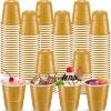 cssopenss 120 pcs Gold Shot Cups gold Plastic Shot Glasses 2 oz Happy New Year shot glasses disposable for drinking Tastings served Snacks Jello Tastings and Samples view 1