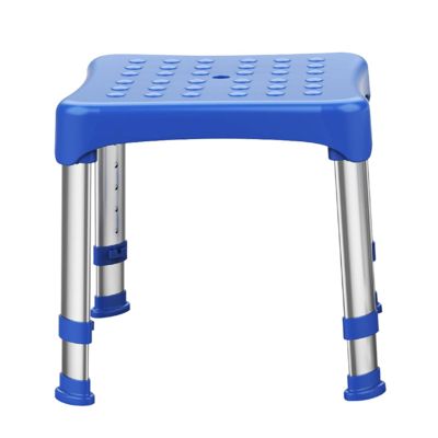 YOODODO Old People Shower Chair, 5-Speed Adjustable Height Safe Stable Bath Chair Aluminum Alloy Anti Slip Portable Shower Stool Shower Chair (Color : Blue, Size : Square)
