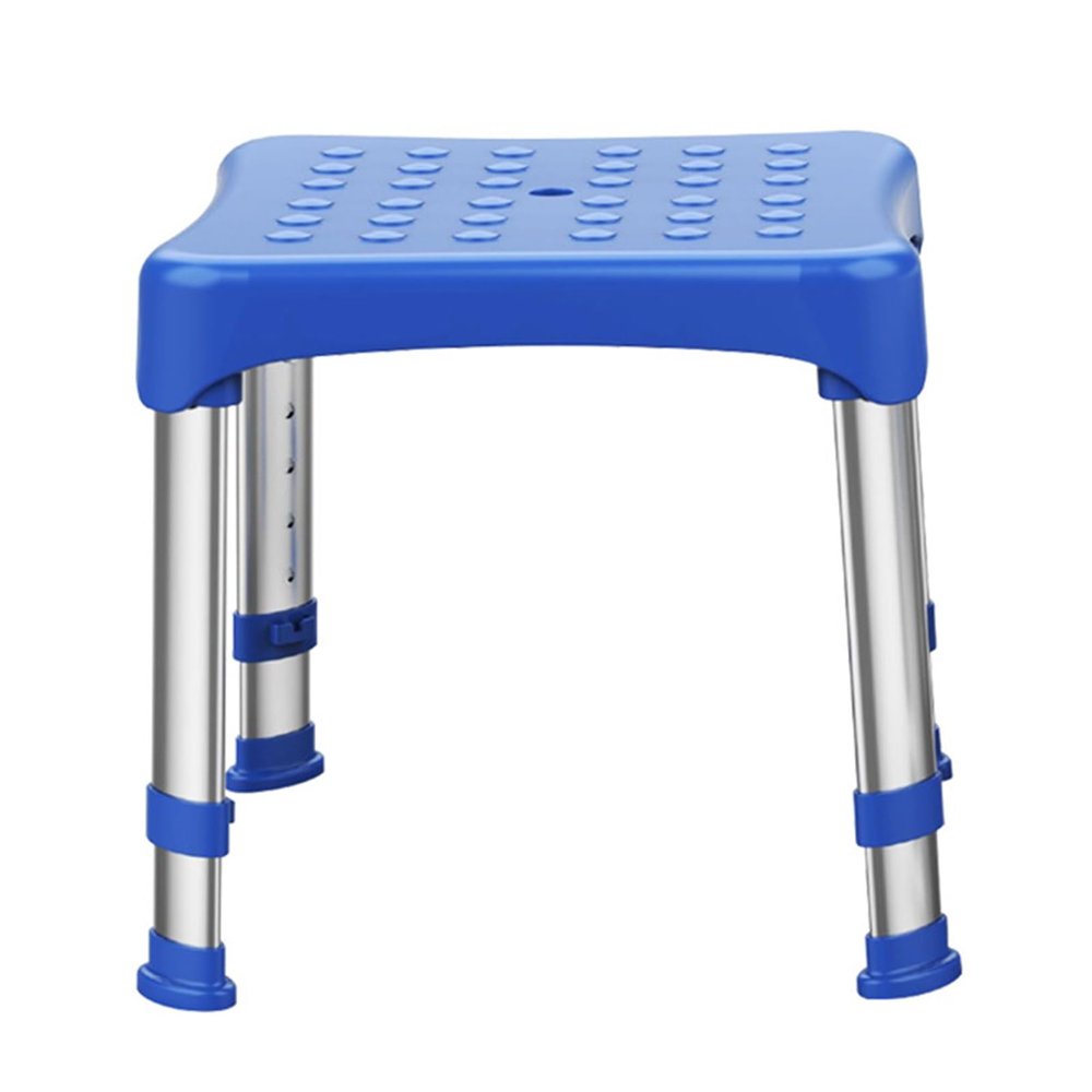 YOODODO Old People Shower Chair, 5-Speed Adjustable Height Safe Stable Bath Chair Aluminum Alloy Anti Slip Portable Shower Stool Shower Chair (Color : Blue, Size : Square)