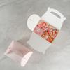 Bio Tek 10 x 7 x 8 Inch Gable Boxes For Party Favors, 25 Attractive Gift Boxes - Striped Pattern, Clear PET Window, Pink & White Paper Barn Boxes, With Built-In Handle view 3