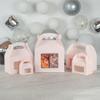 Bio Tek 10 x 7 x 8 Inch Gable Boxes For Party Favors, 100 Attractive Gift Boxes - Striped Pattern, Clear PET Window, Pink & White Paper Barn Boxes, With Built-In Handle view 4