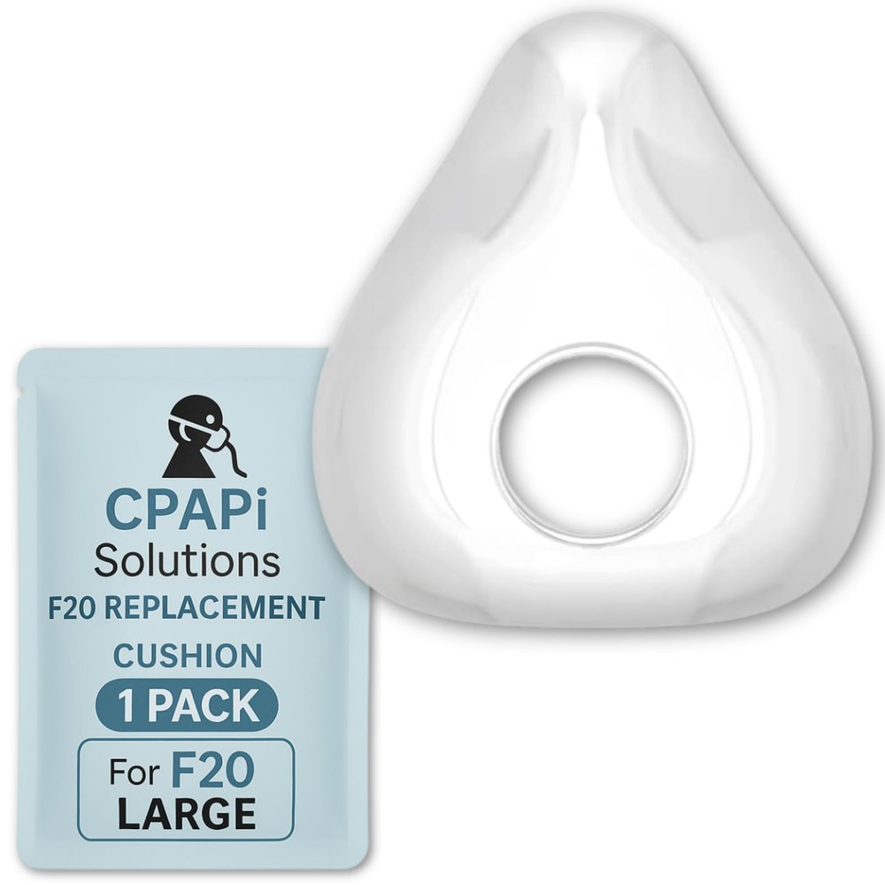 CPAPi Solutions F20 Replacement Cushion  Compatible with AirFit & AirTouch CPAP Masks, Soft Silicone Seal, Snug Fit for Nose & Mouth, Durable & Comfortable (Clear 1 Pack, Large)