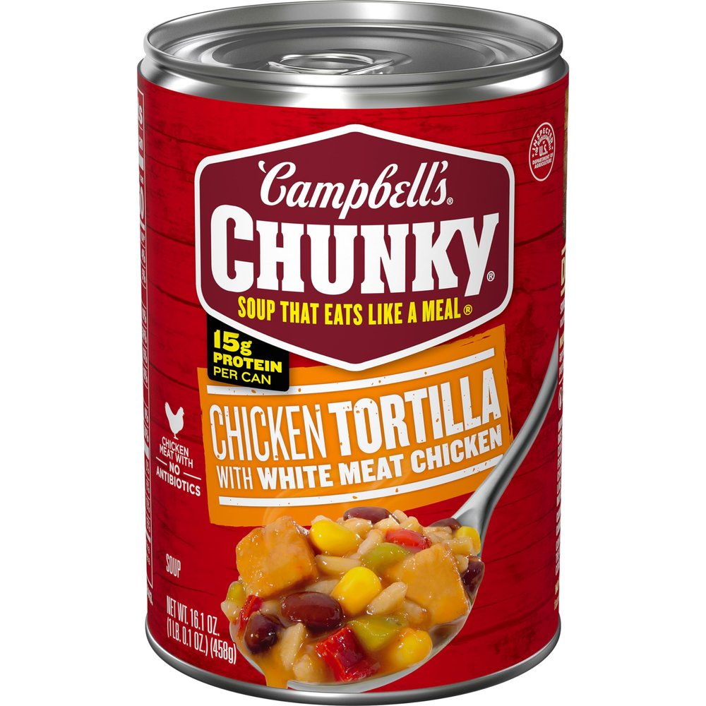 Campbells Chunky Soup, Chicken Tortilla With White Meat Chicken, 16.1 oz Can