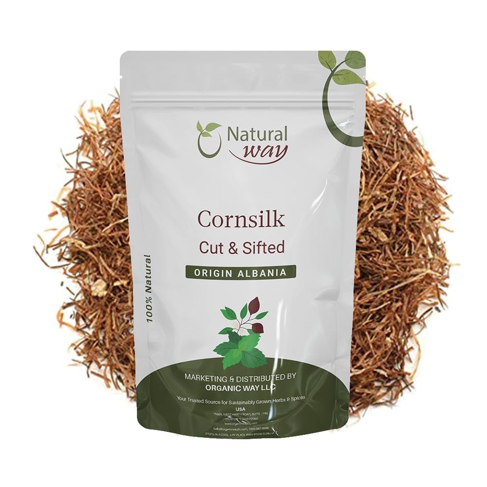 Natural Way Cornsilk Cut & Sifted (Stigma maydis) - Pure, Vegan, Non-GMO & Gluten Free | Resealable Bag | 100% Raw from Albania (1LBS / 16Oz.)