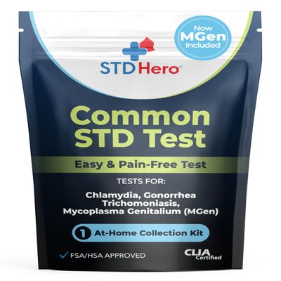 STD Hero At-Home Common STD Test Kit for Women and Men - Test for the Top Four STD's - Includes MGen - Private At-Home Collection - Simple, Discreet, Easy-to-Use with Fast Online Results