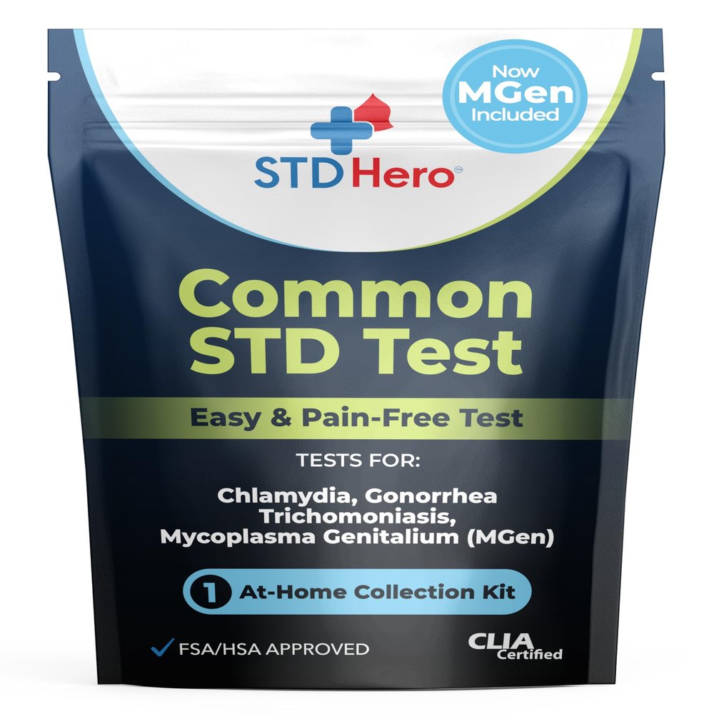STD Hero At-Home Common STD Test Kit for Women and Men - Test for the Top Four STD's - Includes MGen - Private At-Home Collection - Simple, Discreet, Easy-to-Use with Fast Online Results