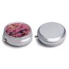 with Animal Print Printed Pill Box Small Pill Case for Purse & Pocket 3 Compartment Travel Pill Boxes Metal Round Small Pill Organizer to Hold Vitamins, Medication, Fish Oil and Supplements view 3
