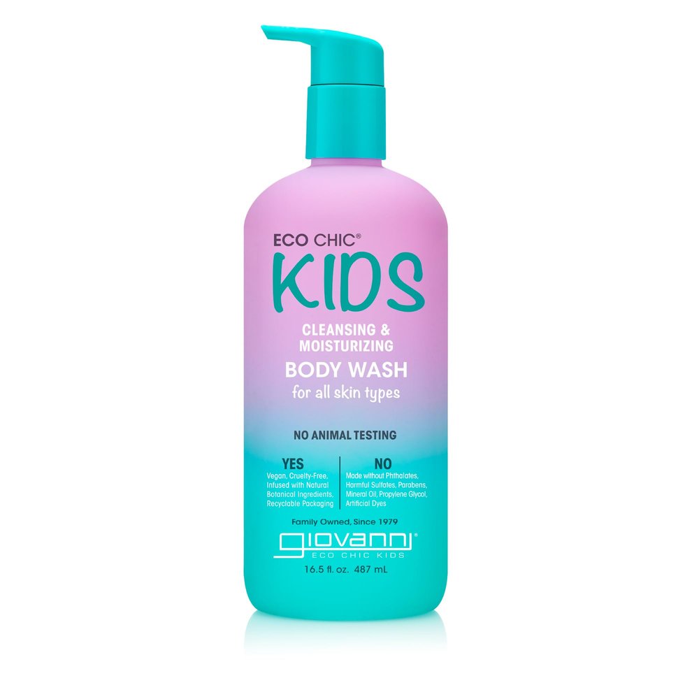 GIOVANNI Eco Chic KIDs Cleansing & Moisturizing Body Wash - Kids Body Wash, Kids body Wash Sensitive Skin, Kids Soap And Body Wash, Kids Sensitive Body Wash, For All Skin Types - 16.5 Fl Oz