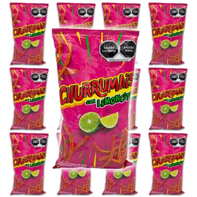 Churro Chips, Limon Chips Bundle - Includes 12 Bags of Lemon Flavored Churro Chips, 6.53 Oz each by Churromais - Churrumais con Limoncito Bundle by Despensa Colombiana (Pack of 12 Churromais Limoncito, 6.53 oz)
