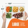 100% Compostable, Large 5 Compartment, Disposable Tray [100-Pack] - [12.5 Inch] Heavy Duty Biodegradable Bagasse Sectional Lunch Trays + Dividers - Divided Platter - (PFAS Free) (BPA Certified) view 3