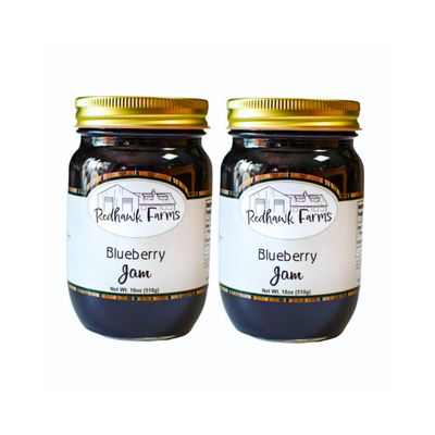 Redhawk Farms Blueberry Jam - Blueberry Preserves - Homemade Jams, Jellies, & Preserves (18 Oz, Pack of 2)