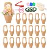 50 pc Kraft Paper Flower Bags with Handles Cones & Brown Bouquets - Shears, Thorn Remover, Floral Tape & Lace Ribbon (13.78Inches) view 1