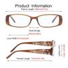 Hyyiyun 2 Pairs Rectangular Bifocal Reading Glasses for Women,Designer Laser Flower Frame Reader Glasses With Spring Hinge (1 Black & 1 Brown, 2.75, x) view 4