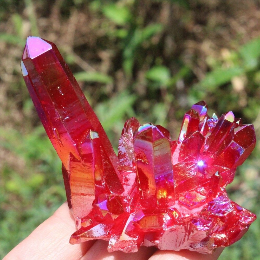 AtkitS Meditation Natural Light Colorful Aura Quartz Crystal Bismuth Silicon Cluster Rainbow Specimen (Size : 150-200g)
