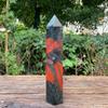 KatLin Decorative Ornaments Natural Blood Stone Obelisk Quartz Crystal Wand Point (Size : 450-500g) view 2