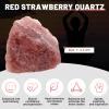 1.1lb Bulk Raw Red Strawberry Quartz Rough Crystal-Natural Red Strawberry Quartz Raw Stones Crystal for Tumbling, Cabbing, Decoration, Polishing, Wire Wrapping, Wicca & Reiki Crystal Healing view 2