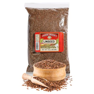Angel Brand Linseed Flax Seeds 16 oz Pouch - Nutritional Powerhouse of flaxseed Spice - Perfect for Smoothie, Yogurt, Oatmeal & Salads