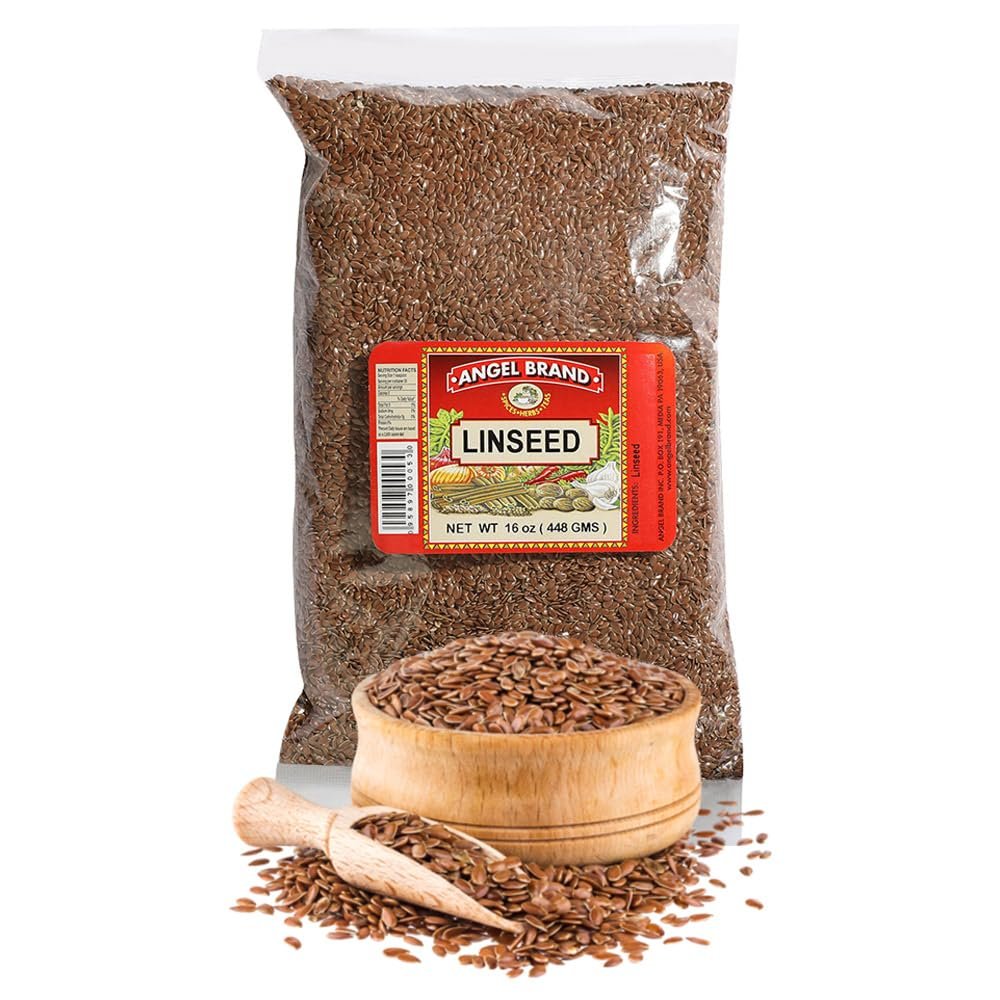 Angel Brand Linseed Flax Seeds 16 oz Pouch - Nutritional Powerhouse of flaxseed Spice - Perfect for Smoothie, Yogurt, Oatmeal & Salads
