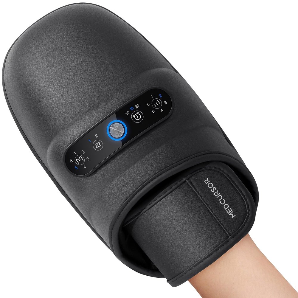Medcursor Hand Massager - Hand Massager with Heat and Compression for Carpal Tunnel and Stiff Joints, Pain Relief from Wrist to Palm and Finger, Gifts for Women Men (Rechargeable)