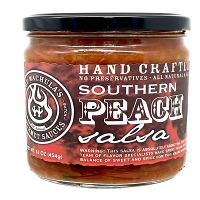 Hot Wachula's Southern Peach Salsa | Medium | Hand Crafted Small Batch Salsa | Made with Fresh All Natural Ingredients | Gluten Free | Low Sodium