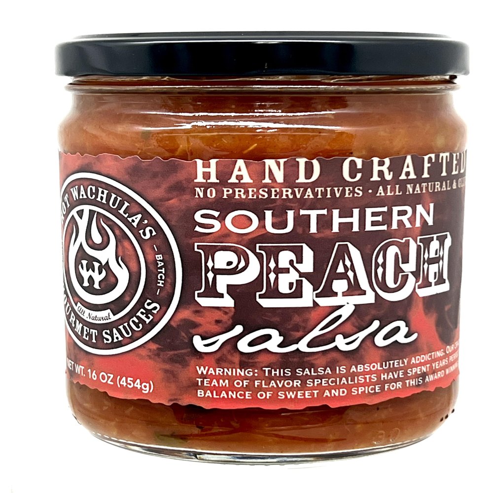 Hot Wachula's Southern Peach Salsa | Medium | Hand Crafted Small Batch Salsa | Made with Fresh All Natural Ingredients | Gluten Free | Low Sodium