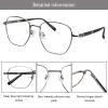 LAMBBAA Blue Light Blocking Reading Glasses Women Men Small Face Computer Fashionable Lightweight Retro Metal FrameSilver+3.50Magnification view 2