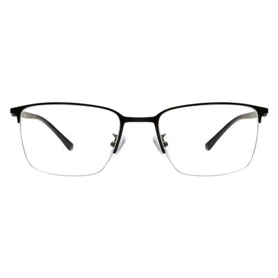 LAMBBAA Accessories for Women Men Classic Anti Blue Ray Computer Eyeglasses Fashion Metal Half Frame Clear Lens EyewearBlack+2.75Magnification