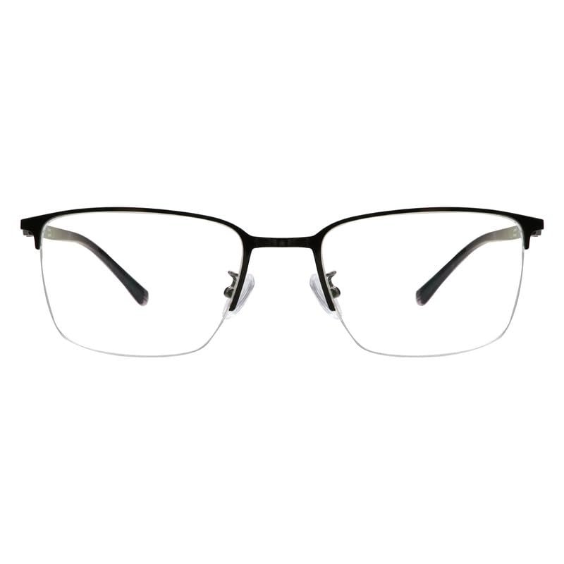 LAMBBAA Accessories for Women Men Classic Anti Blue Ray Computer Eyeglasses Fashion Metal Half Frame Clear Lens EyewearBlack+2.75Magnification