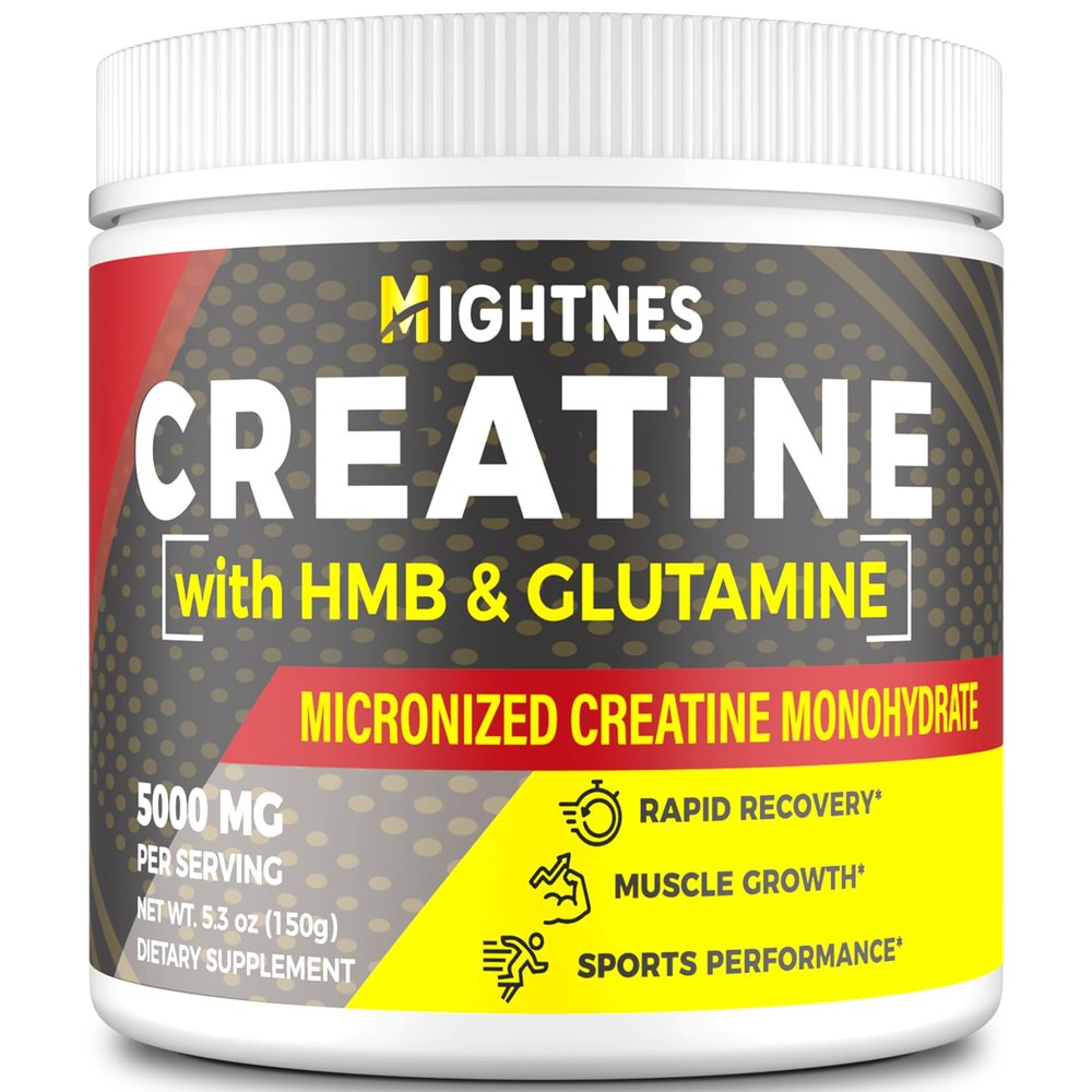 Creatine HMB, Creatine Powder for Men & Women, Micronized Creatine Monohydrate for Muscle Growth & Recovery and Increased Strength, Performance, Creatine HMB with Glutamine, Gluten Free, 30 Servings