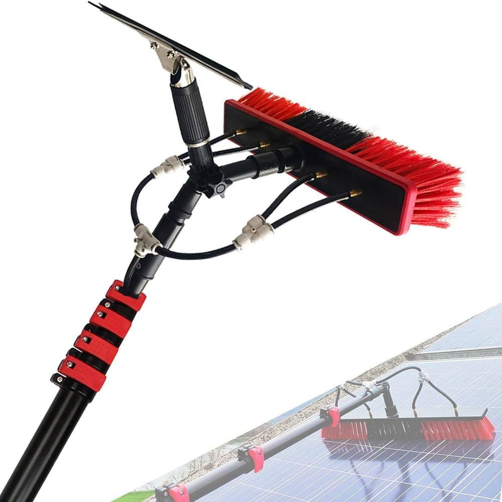 13-33 Ft Professional Washing Equipment Window Cleaning Brush,Multipurpose Window Cleaning Telescopic,Water Fed Telescopic Brush Water Fed Kit,with Hose,Spray & Squeegee,5m/16ft