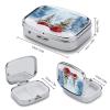 LFDSEPYM Pill Box Portable Pill Case for Pocket Xmas Tree Balls Snow Travel Small Pill Organizer 2 Compartment Metal Pill Container Holder for Medicine Vitamins Fish Oil Supplements view 2