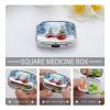 LFDSEPYM Pill Box Portable Pill Case for Pocket Xmas Tree Balls Snow Travel Small Pill Organizer 2 Compartment Metal Pill Container Holder for Medicine Vitamins Fish Oil Supplements view 4