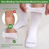 Artfasion Extra Wide Diabetic Socks: 3 Pairs Width Bariatric Edema Socks for Swollen Feet Non-Binding Hospital Socks for Men Women Lymphedema Neuropathy Seniors Pregnant (13-15, White) view 4